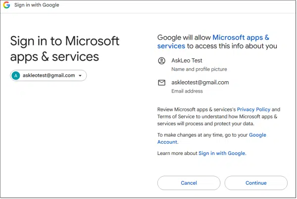 Sign in with Google.