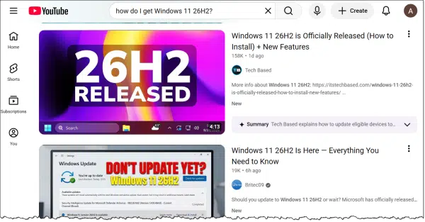 An answer from YouTube.