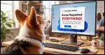An over-the-shoulder closeup of a Corgi looking at a Microsoft Windows 11 screen on which there is a large message: "Document Viewer", "Access Requested: EVERYTHING!", with Allow and Deny buttons. This is in a brightly lit office setting.
