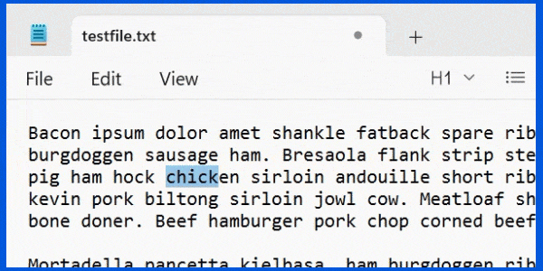 Toggling Bold on a selection.